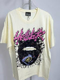 Hellstar White Pink Graphic T-Shirt