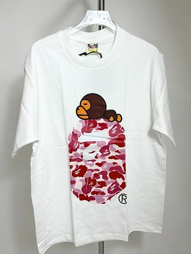 BAPE T-Shirt (White Pink Graphic)